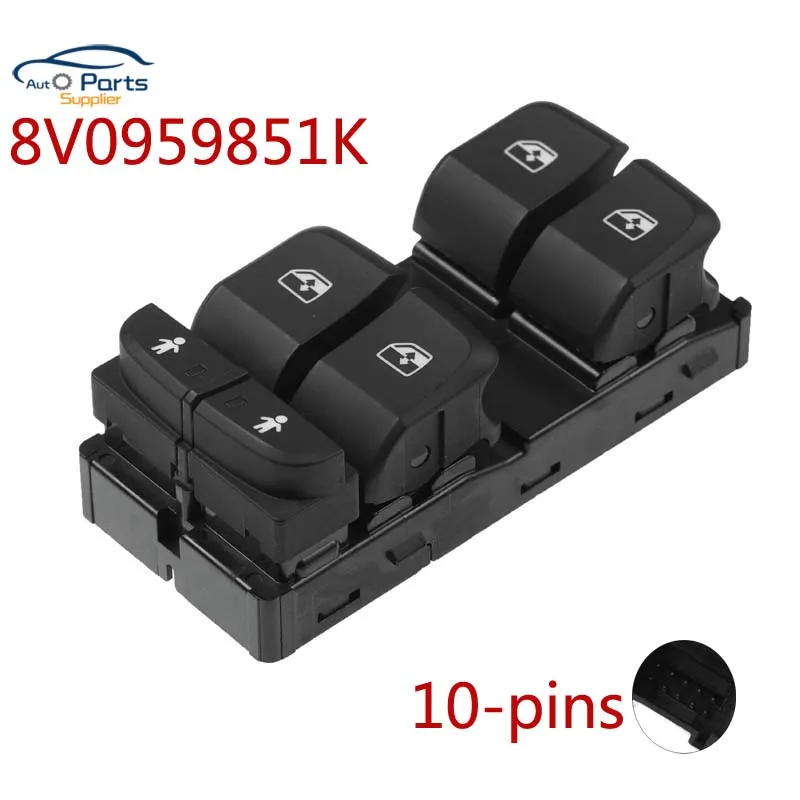 New 8V0959851K 8V0959855B Power Window Switch For Audi A3 S3 Q2 2017-2023 Car Accessories