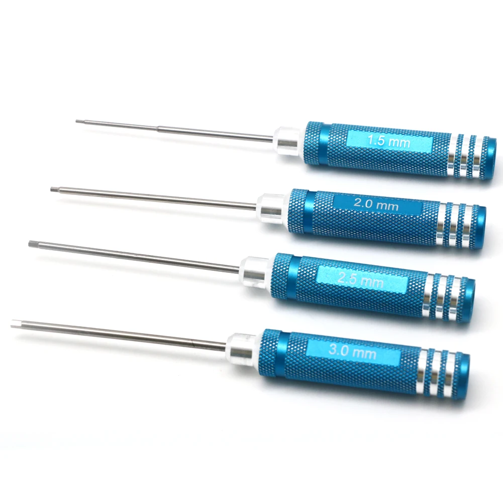 RC Tools 4 pcs hex screw driver set titanium plating hardened 1.5 2.0 2.5 3.0mm screwdriver For helicopter toys