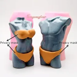 3D kobieta mężczyzna ciało formy silikonowe do mydła ludzkie ciało świeca tynk czekolada walentynki ciasto formy dekoracja wnętrz narzędzie