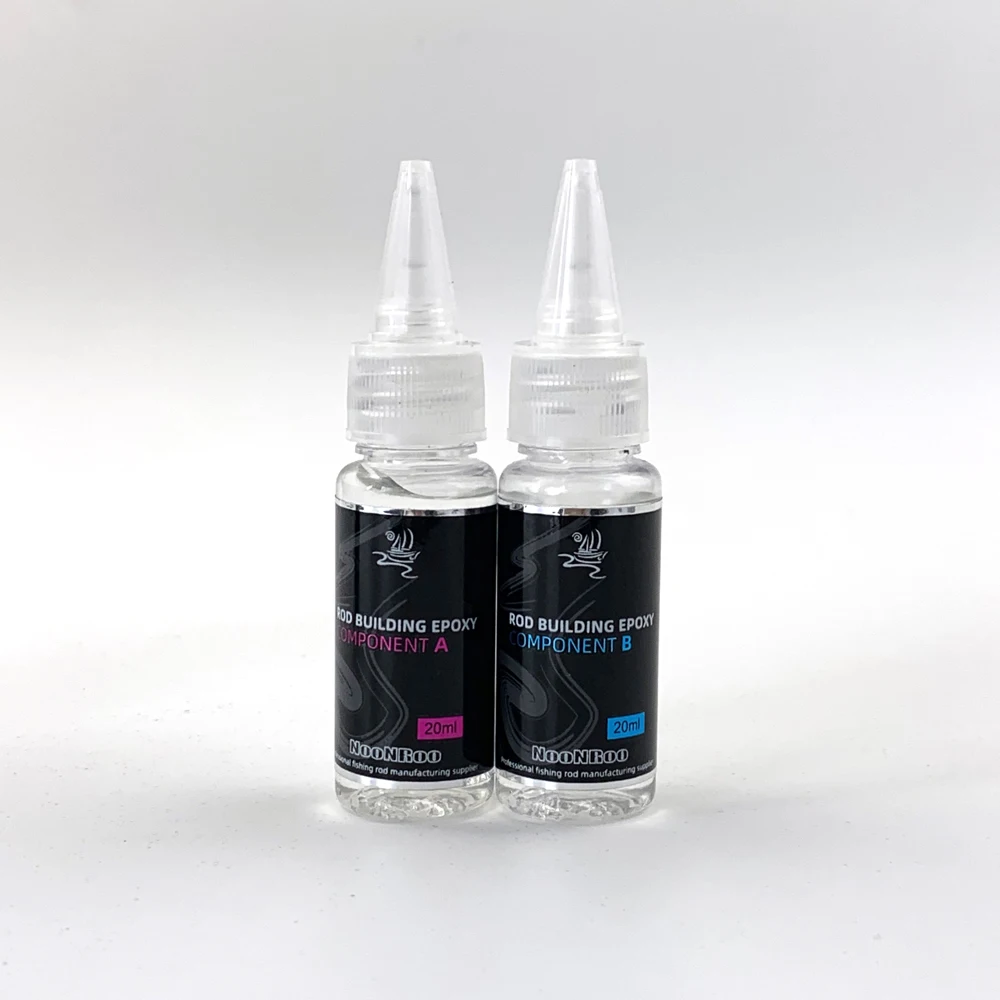 NooNRoo 2 Buah Epoxy untuk Joran Pancing Panduan Pembungkus Lem Transparan Joran DIY Alat Perbaikan Komponen Bangunan 10Ml 20Ml 40Ml