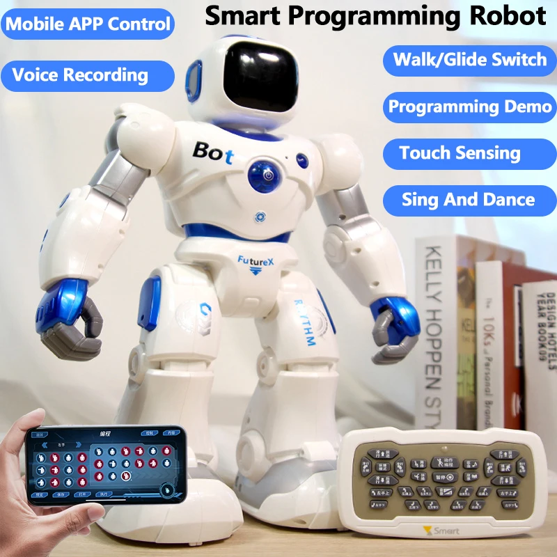 

APP Control 2.4GHz Dual Mode Programming Demo RC Robot Walk/Glide Switch Touch Sensing Voice Record Singing Dance Puzzle RC Toys