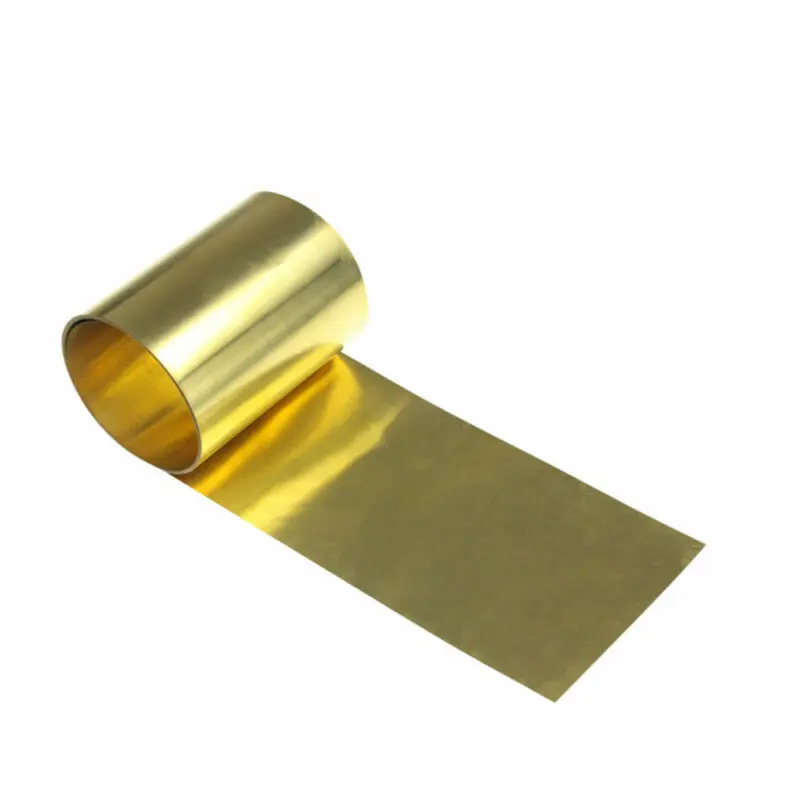 Rotolo di lamiera sottile in lamiera di ottone 1PC 0.01-0.3mm x 10-200mm x 1000mm Supp per la lavorazione dei metalli