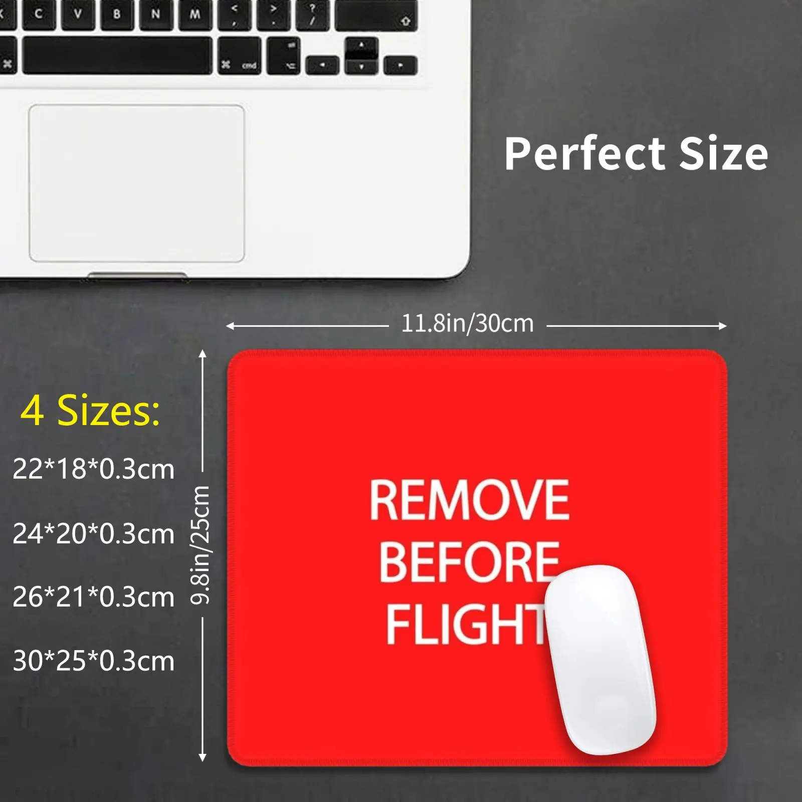 Remove Before Flight Design Mouse Pad DIY Print Aviation Pilot Airplane Plane Flying Flight Fly Avgeek