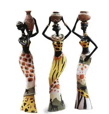 3pcs/lot 6*5*20cm african woman people ornaments home decoration accessories craft Statue