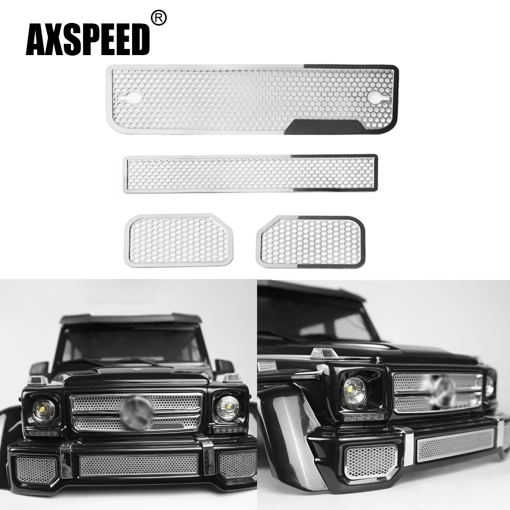 AXSPEED Stainless Steel Mesh Intake Grille Cover for TRX-6 G63 1/10 RC Rock Crawler Car Model Upgrade Parts