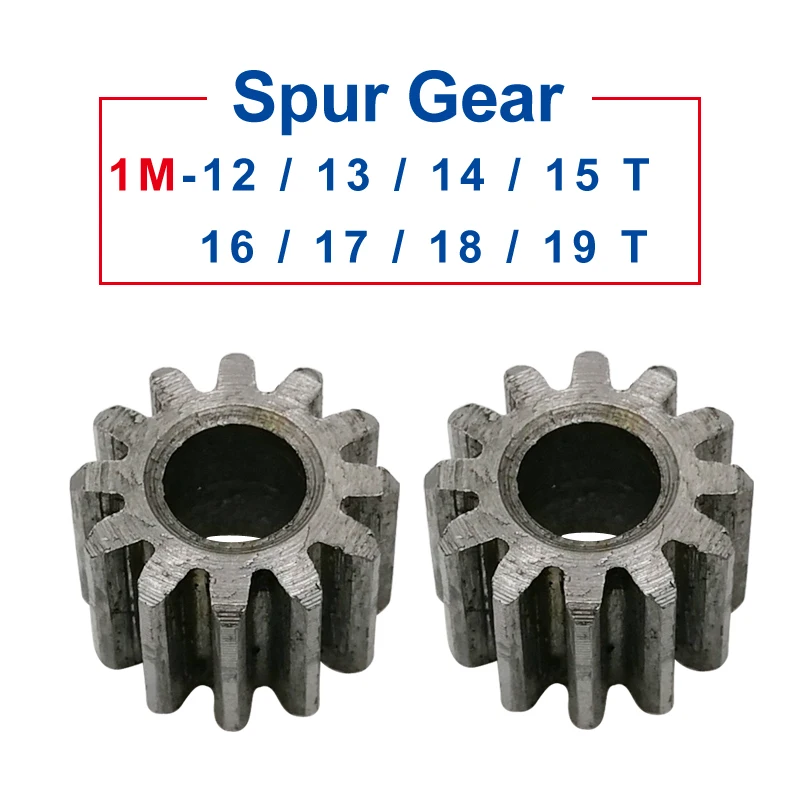 1 Piece spur Gear 1M12/13/14/15/16/17/18/19T rough Hole 6mm pinion gear 45#carbon steel Material  motor gear Total Height 10mm