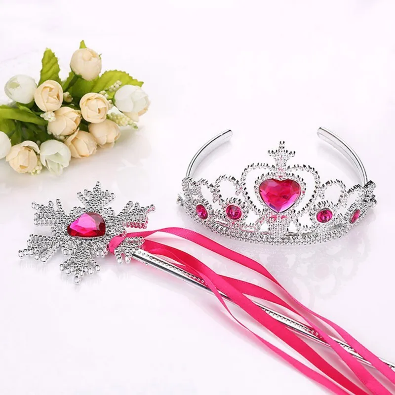 1 Set Of Wand Crown Set Princess Jewelry Girly Heart Sweet And Fashionable