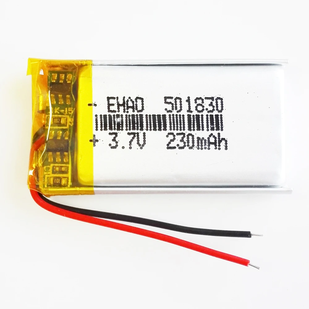 EHAO 501830 3.7v 230mAh litowo-polimerowa LiPo akumulator do Mp3 GPS słuchawki z Bluetooth zestaw słuchawkowy inteligentny zegarek