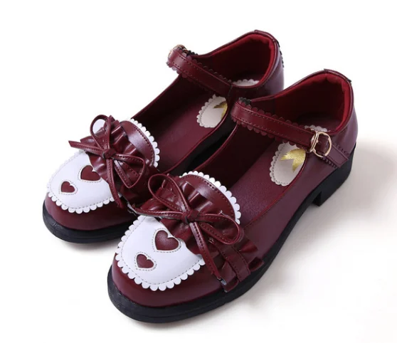 Giapponese Dolce Scarpe Lolita Scarpe Vintage a Testa Tonda Comode Scarpe Donna Carino Lace Ruffle Bowknot Kawaii Pattini Della Principessa Loli Cos