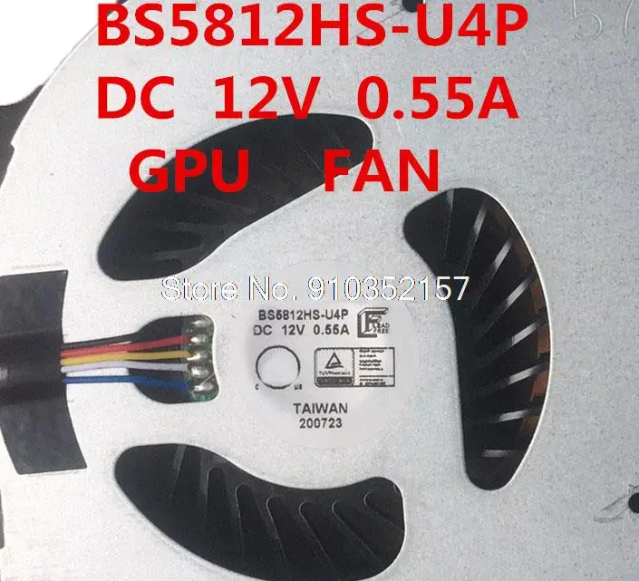 X170SM CPU GPU FAN For CLEVO X17SN X170 X17SM X170SM-G X7200 X170KM-G BS5812HS-U4P BS6812MS-U4N DC 12V 0.55A