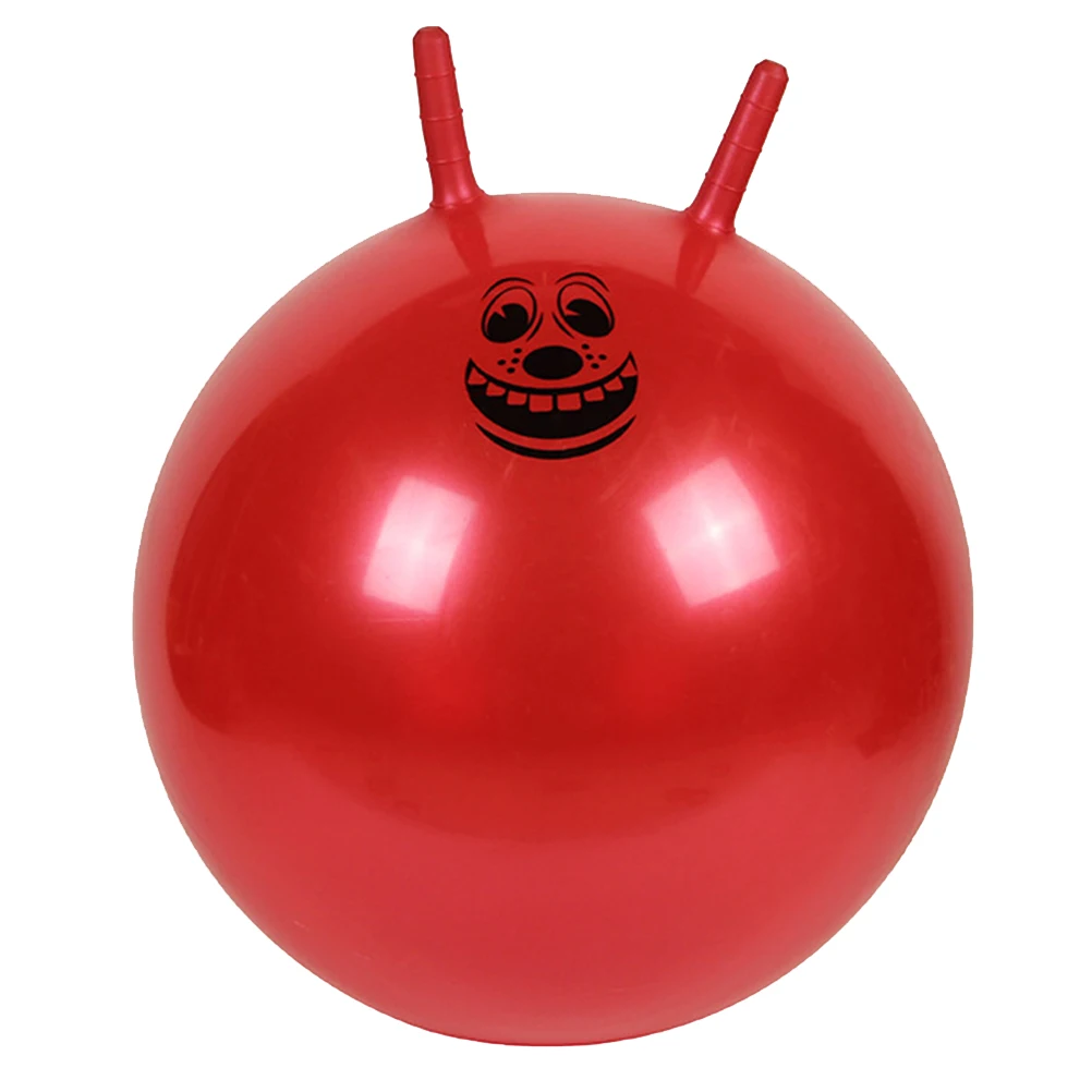 1pc Thickened Bouncing Ball Inflatable Exercise Ball Jumping Ball Bouncy Ball Handle Ball For Children (Random Color)