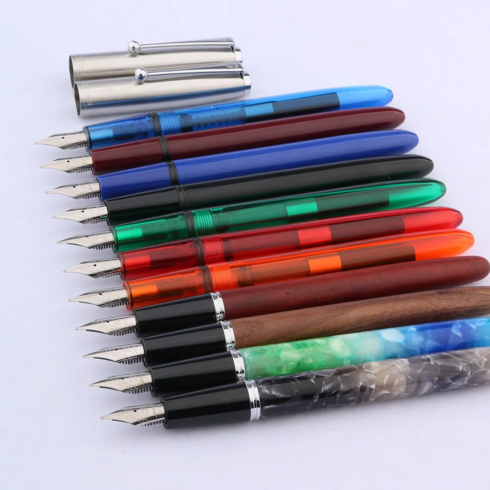 Jinhao 51-aクラシック万年筆ステンレス鋼プラスチック透明アクリル文房具学生オフィス学用品