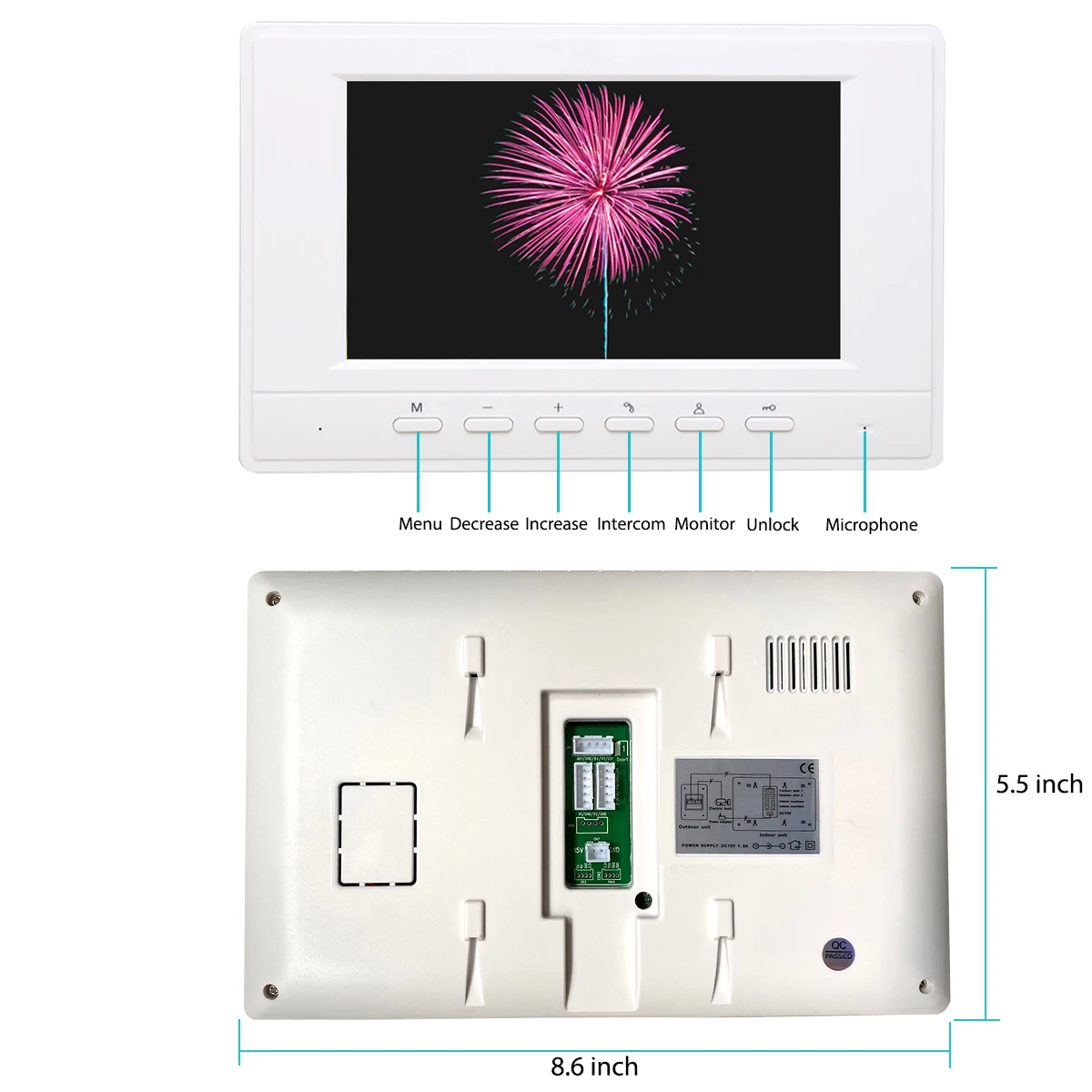 1 인치 IR 카메라 1 PCS 모니터 화면 비디오 문 전화 키트와 홈 보안을위한 7 인치 비디오 인터폰 초인종 시스템