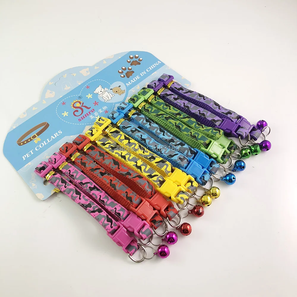 Милый Нейлоновый Регулируемый Камуфляжный выдвижной собачий ошейник 36 шт./лот, ошейник для маленьких собак Puggy, аксессуары для домашних животных