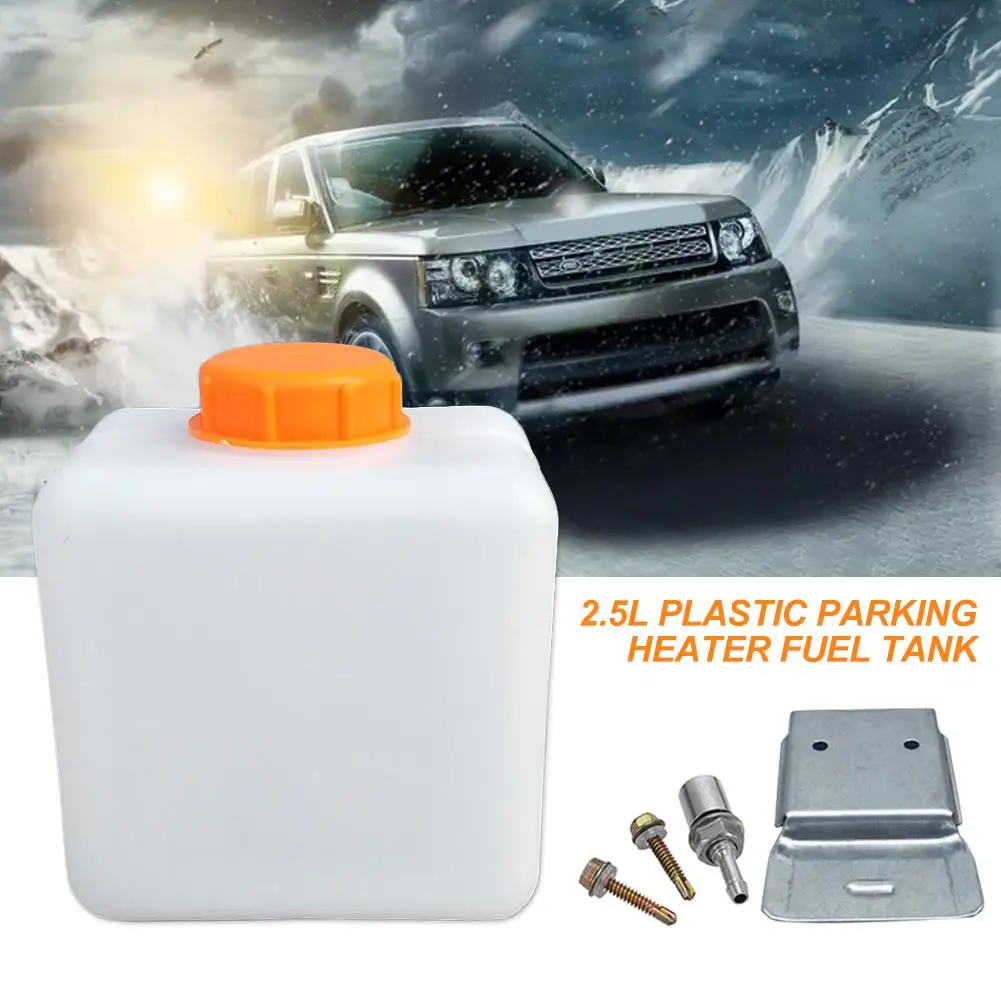 Tanque de combustible de calentador de estacionamiento de plástico grueso de 2.5L con adaptador de boquilla de aceite, Panel de Metal, juego de tornillos para We-basto Eber-spacher