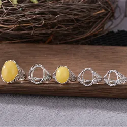 Ring Blank (8x12mm/9x13mm/10x14mm/11x15mm/13x18mm Oval Blank) 925 Silver Filigree Ring Setting Adjustable Ring Base