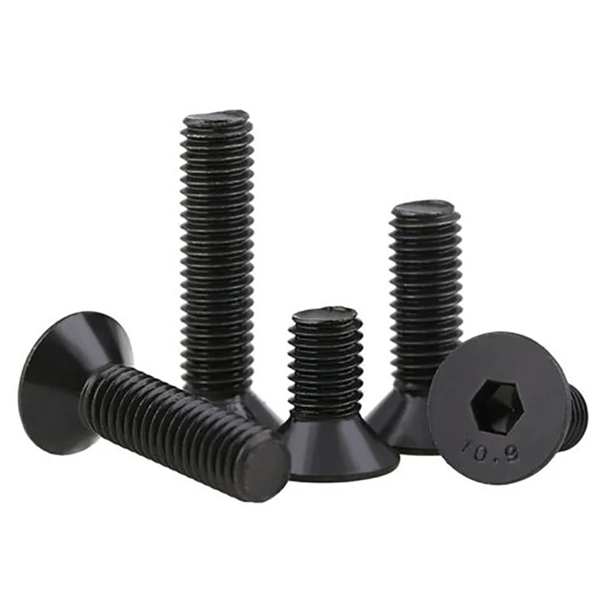 5Pcs Black UNC 8#-32 Flat Countersunk Head Hex Socket Screws Allen Bolts High Tensile Grade 10.9 Choose Lengths