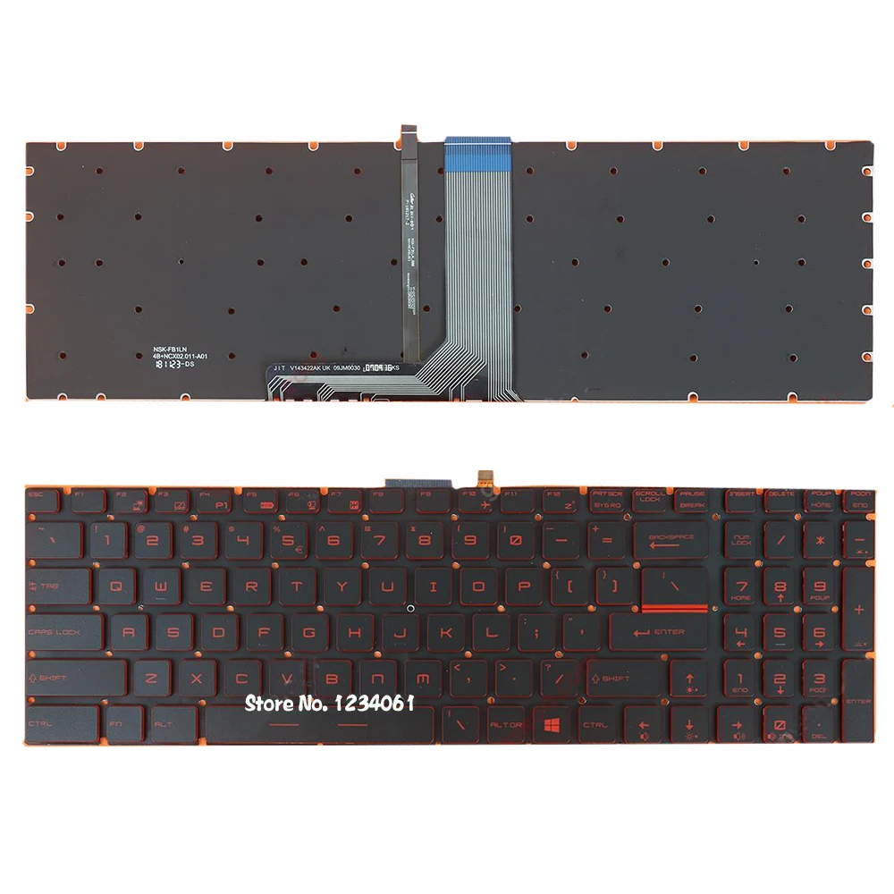 Imagem -03 - Teclado de Laptop com Teclado de Retroiluminação Vermelho para Msi Ge63 Ge72 Ge73 Ge73vr Pe60 Pe62 Pe70 Gl72 Gp62 Gp72 Ws60 Ws70 Ws72 Inglês us Rússia