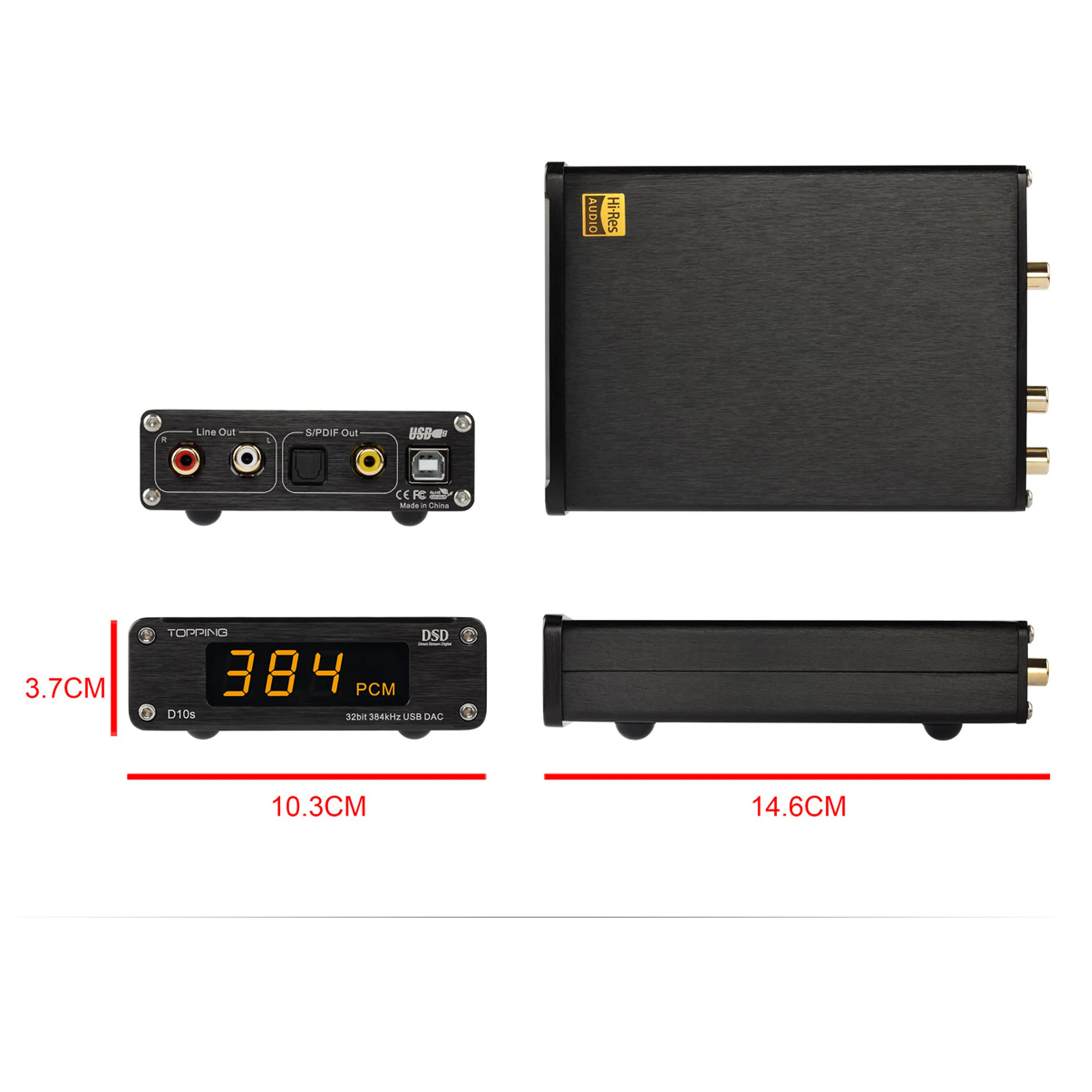 TOPPING D10s USB DAC XMOS XU208 ES9038Q2M PCM384KHz DSD256 Audio HIFI Decoder