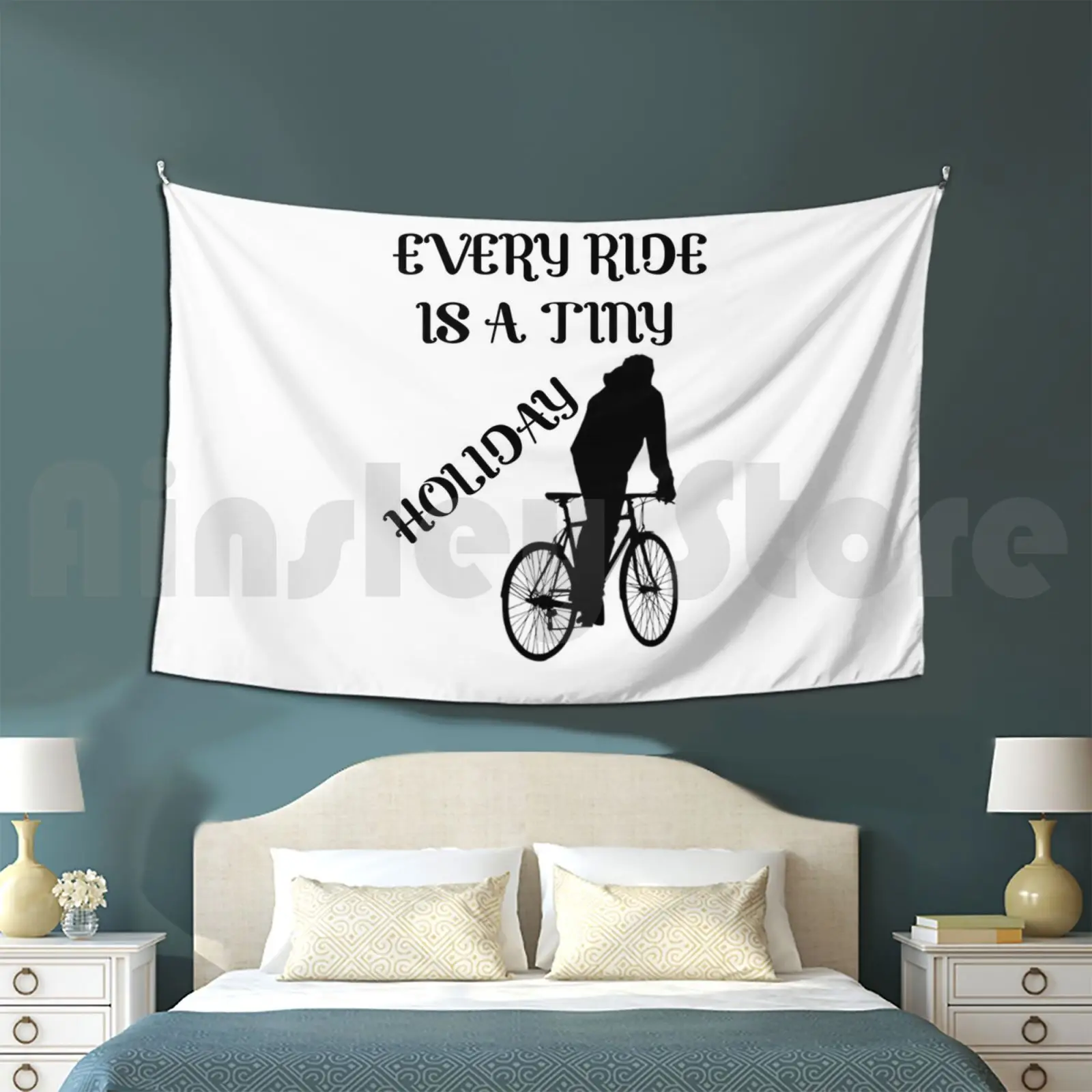 Every Ride Is A Tiny Holiday 31 Tapestry Living Room Bedroom Motorized Bicycle Motorized Bicycles Motorized Bike