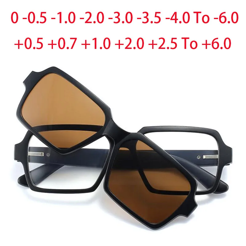 

2336 Magnet Clip Rectangle Myopia Glasses 0 -0.5 -1.0 -2.0 To -6.0 , Hyperopia Sunglasses +0.5 +1.0 +2.0 To +6