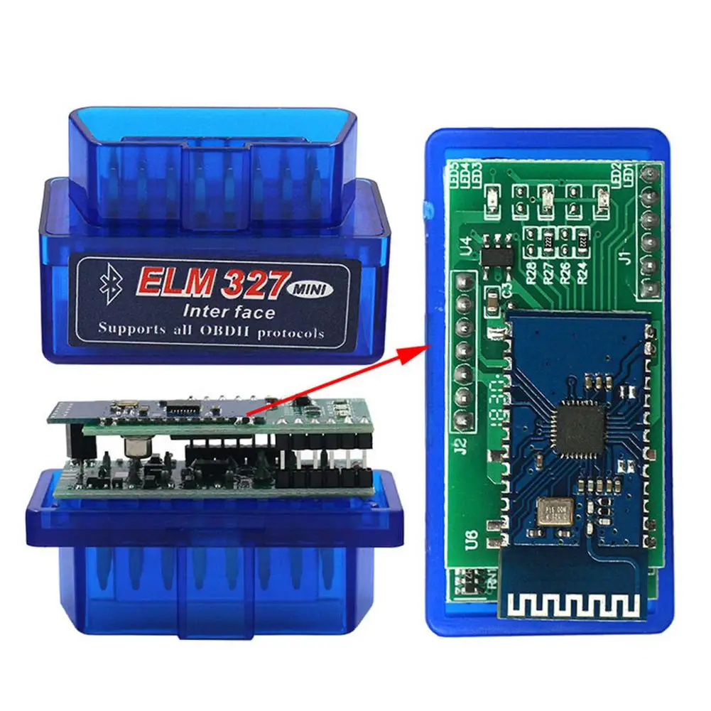 Mini Wireless OBD2 Scanner ELM 327 V1.5 Wireless PIC18F25K80 Chip Double Board Car Diagnostic Scanner Multi-language Car Tool