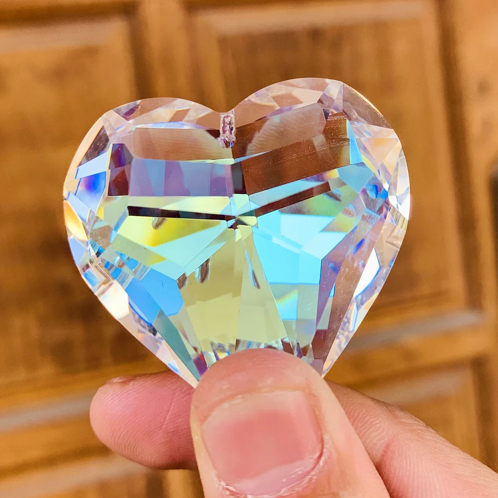 WEISIPU Ciondolo Acchiappasole A Cuore Con Sfera Di Cristallo 45 Mm – Lungo 27,9 Cm, Viola, Per Finestre E Giardino