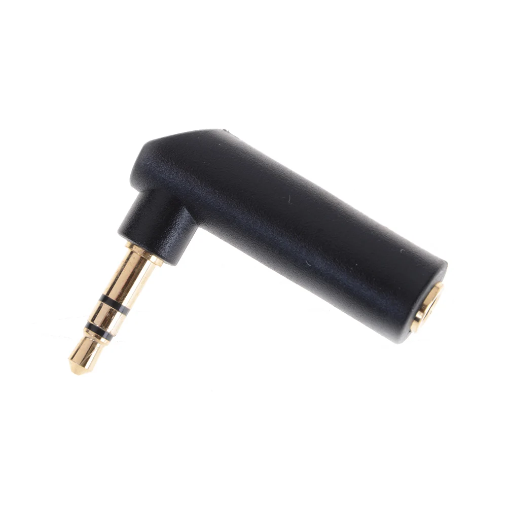 2pcs Gold-plated Connector 3.5 jack Right Angle Female to 3.5mm 3Pole Male Audio Stereo Plug L Shape Jack Adapter Connector