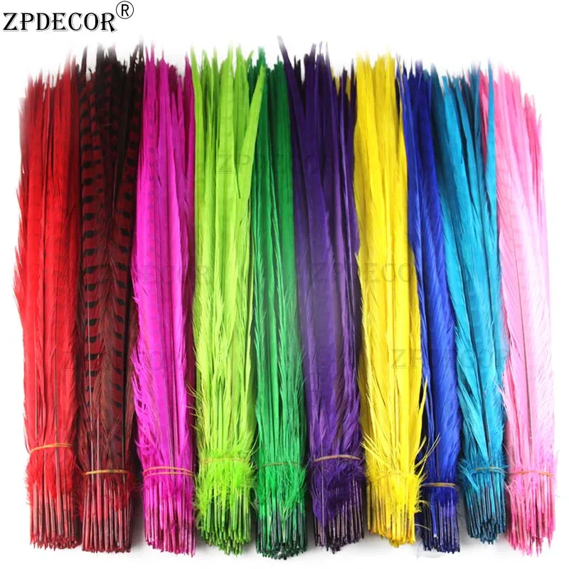 ZPDECOR 50-55cm 20-22 Inch Ringneck Pheasant Feathers Natural Pluma