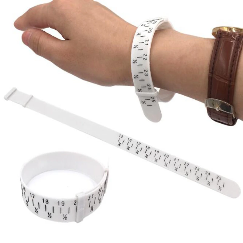 Sizer-Reloj de pulsera de plástico ABS, herramienta de medición, fabricación de joyas, calibre de mano, joyería, 20 Uds., venta al por mayor