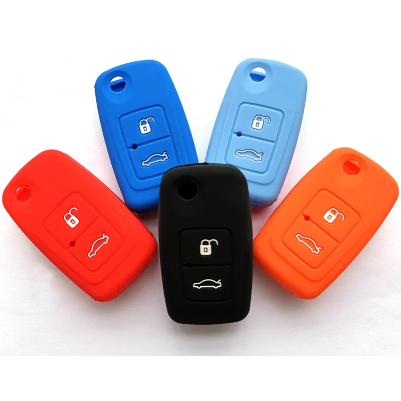 Silicone Car Key Case For Chery 2/3 Buttons Shell Arrizo 7 E3 E5 A3 A5 Tiggo 3 5 Fulwin2 Eastar Remote Key Cover Car Accessories