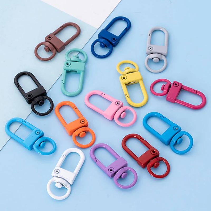 10pcs/lot Snap Lobster Clasp Hooks Rotating Buckle for Keychain Neckalce Bracelet Supplies Diy Jewelry Making Accessories