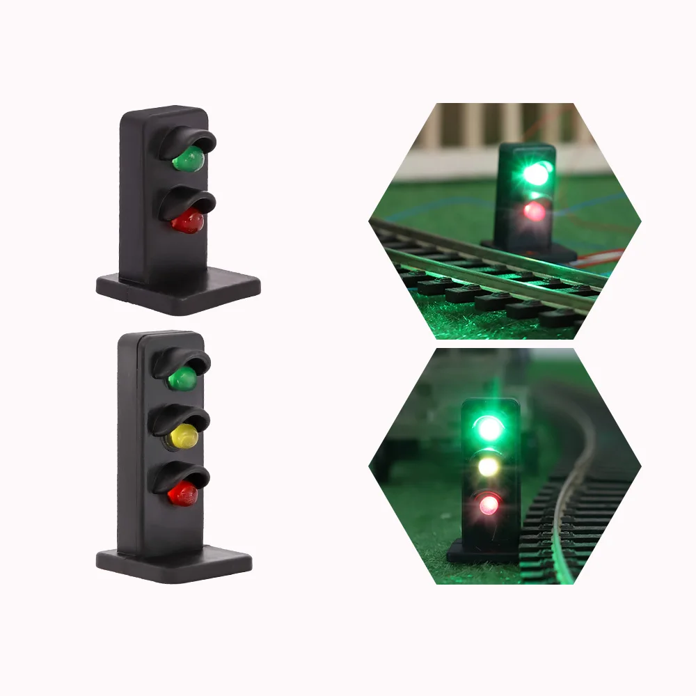 

HO 1:87 Scale Railway Traffic Light Signal Model Lamp 3V DIY Model Making Sand Table Architecture Building Layout Railroad Scene