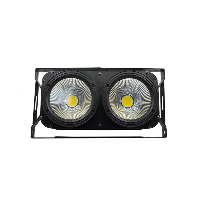 Iluminação para palco de controle dmx, 2 olhos de led cob par 200w, luz cegante cob com duas lentes, branco frio e branco quente 2 em 1, luzes para festas de dj