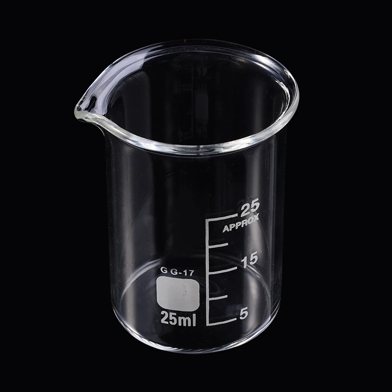 5pcs/set 5/10/25/50/100ml Glass Beaker  Laboratory Measuring Cup Glassware For School Study Lab Glass Beaker Set