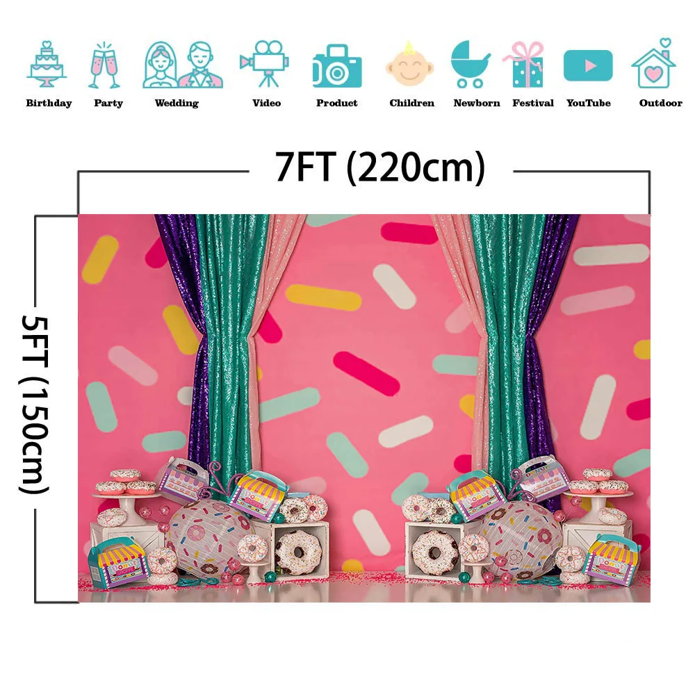 Mocsicka الكعك الاطفال 1st عيد ميلاد خلفيات للتصوير الفوتوغرافي كعكة سحق الطفل صورة تبادل لاطلاق النار الدعائم الوردي كشك الاستوديو الخلفية