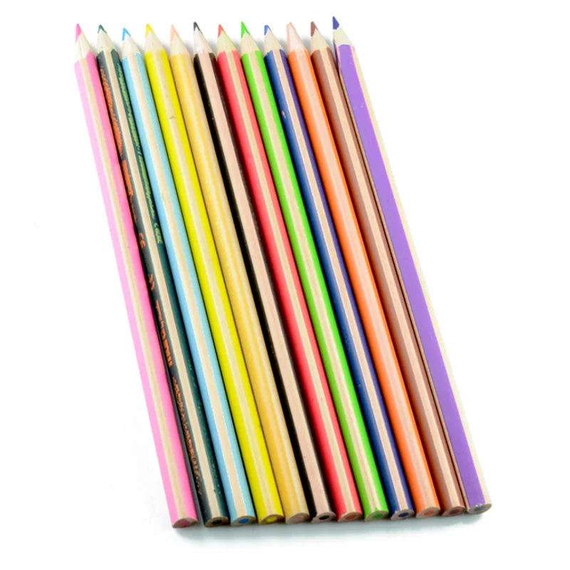 12สี Medium ความเข้มข้นดินสอสีน้ำมันดินสอสีชุดศิลปินภาพวาด Sketching ไม้เด็กวาดดินสอ