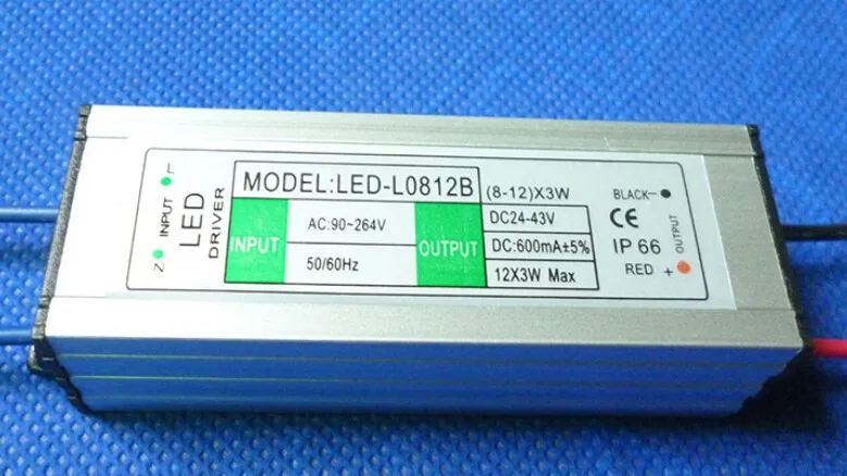 Fedex waterproof (8-12)*3W AC 90-264 V 600Ma LED Driver 8*3W 9*3W 12*3W transformer external driver for ceiling lamp spotlight