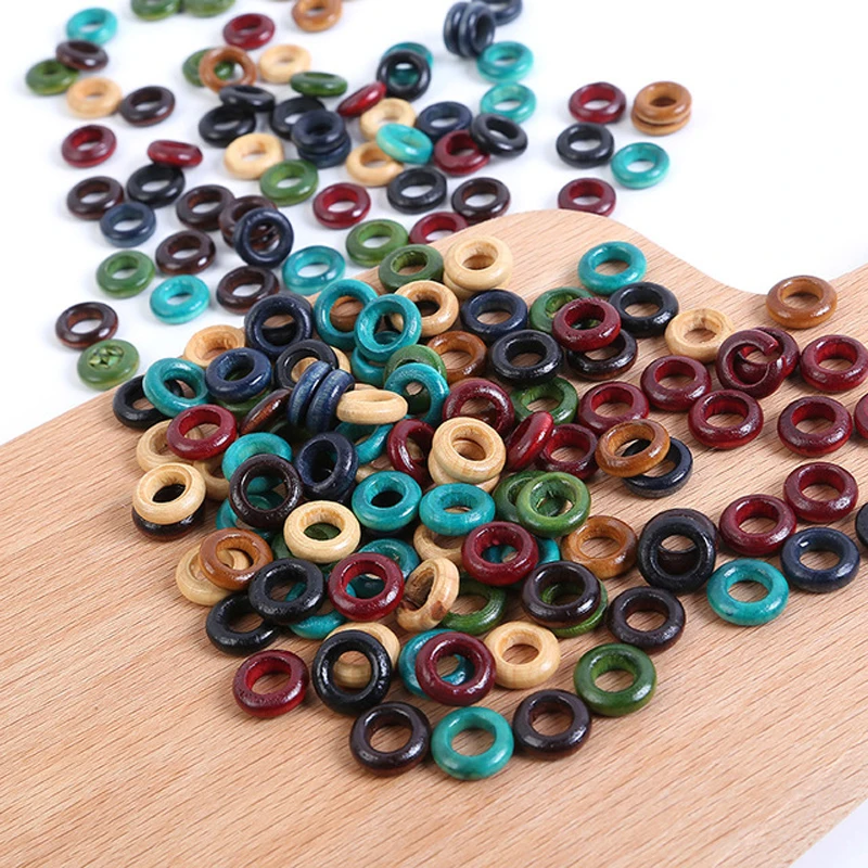 100pcs/lot 13mm Wood Hair Braid Rings Accessories Clips for Women and Girls Dreadlocks Beads Set