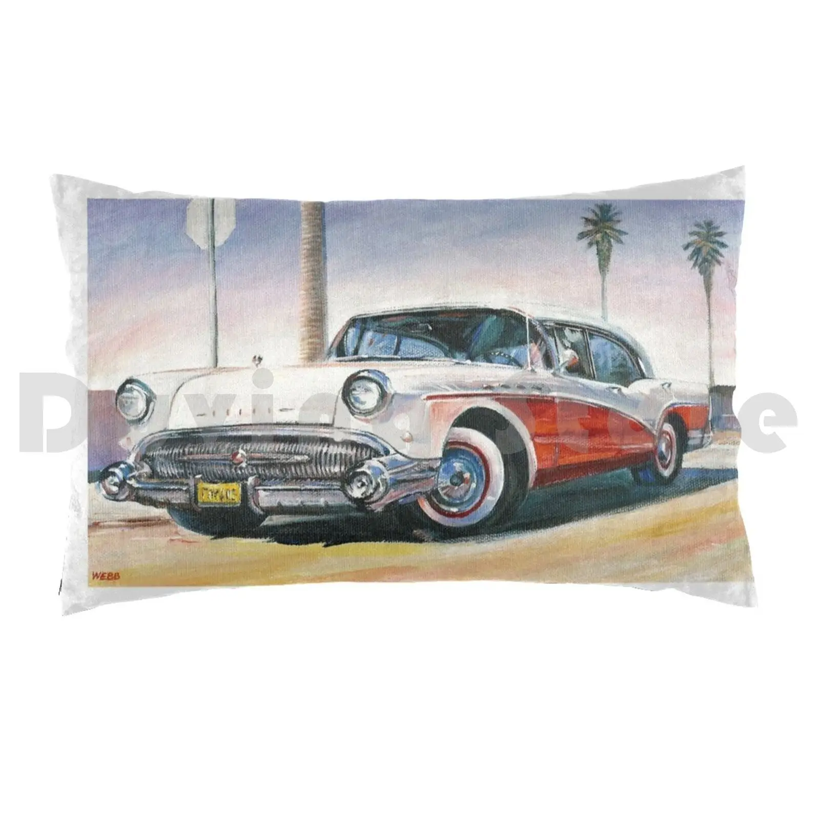 Buick Pillow Case Printed 35x50 1957 Buick Buick Riviera Cool Retro 50s Classic Car Vintage