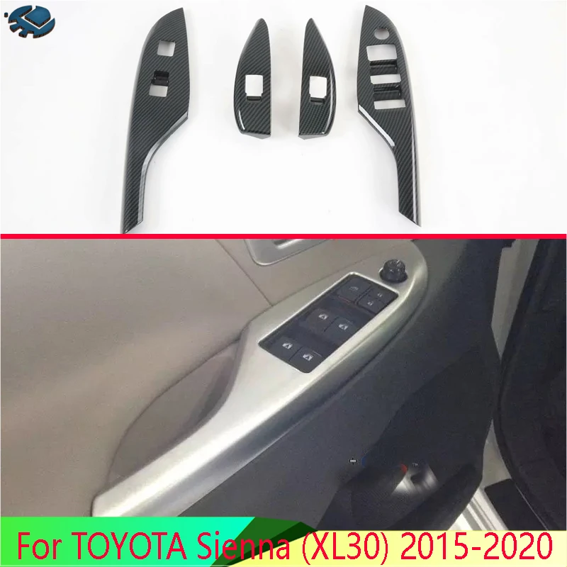 

Для TOYOTA Sienna (XL30) 2015-2020 автомобильные аксессуары ABS дверное окно подлокотник крышка переключателя панель отделка молдинг гарнир