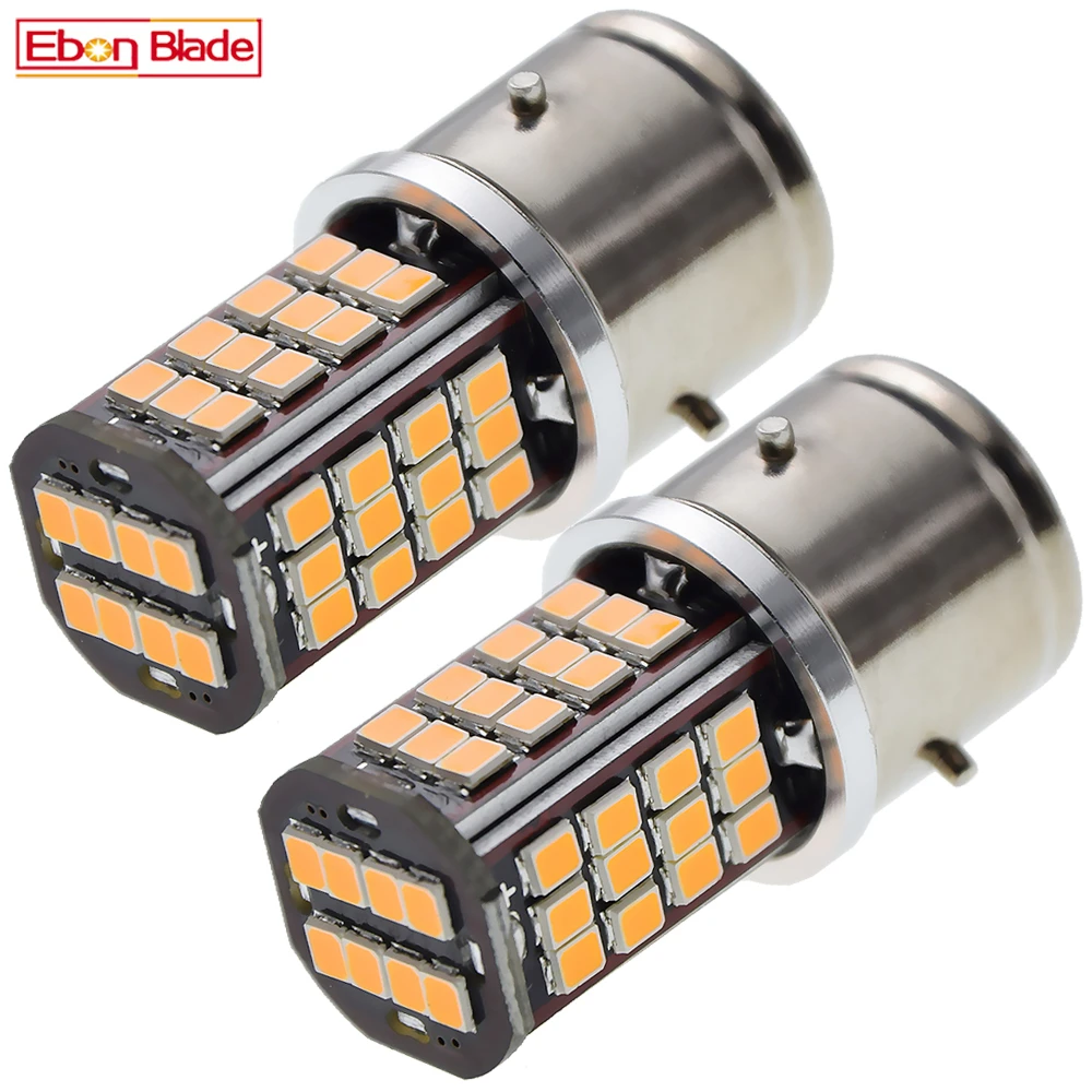 

Pair BA21S Amber Yellow 6V 12V DC Single Beam LED Headlamp Light 2835 24SMD For Classic Car Moped Scooter Motorbike Bulb Lamp