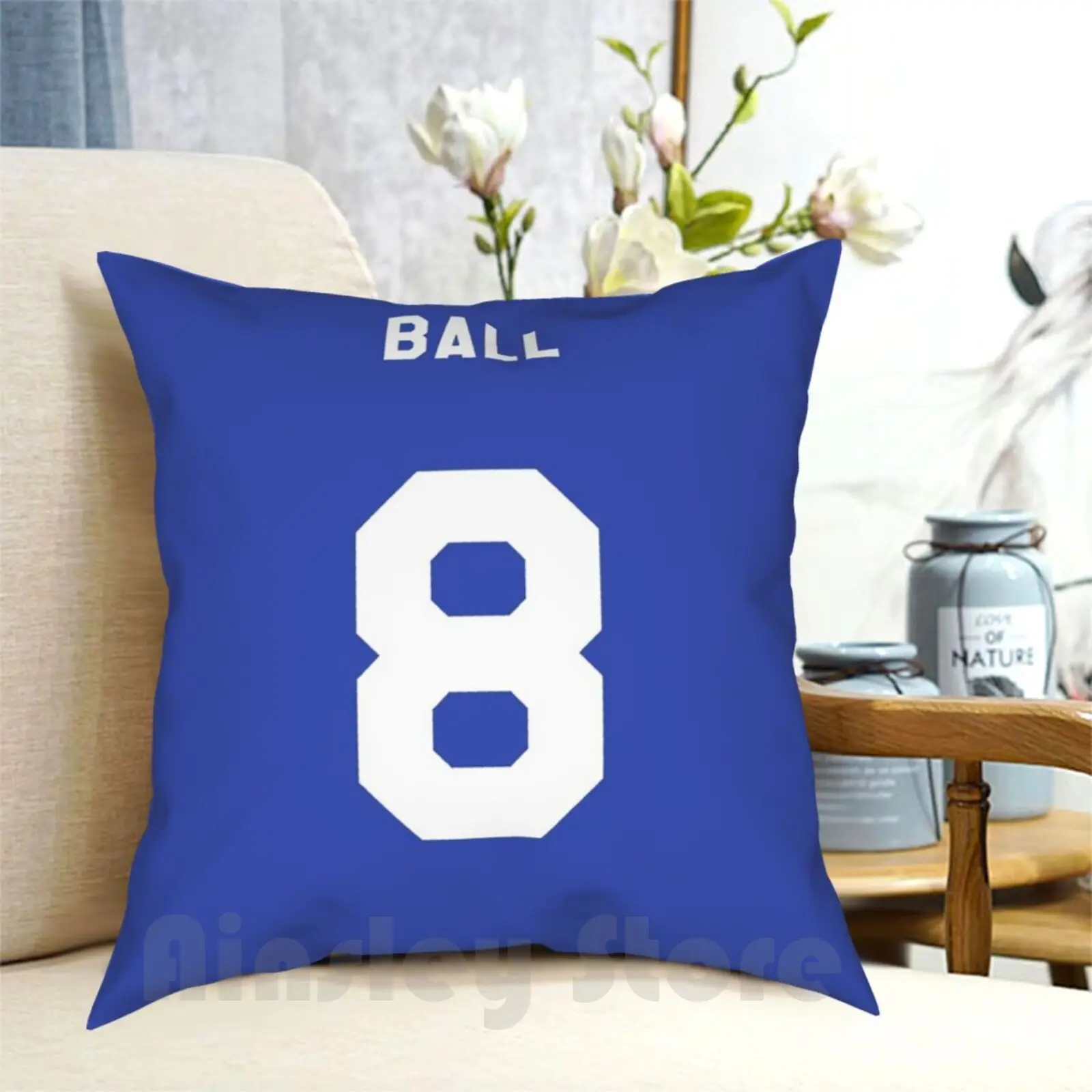 Ball Number 8 Shirt Pillow Case Printed Home Soft Throw Pillow Football Name Number Top Phone Cover Player Footy Sport