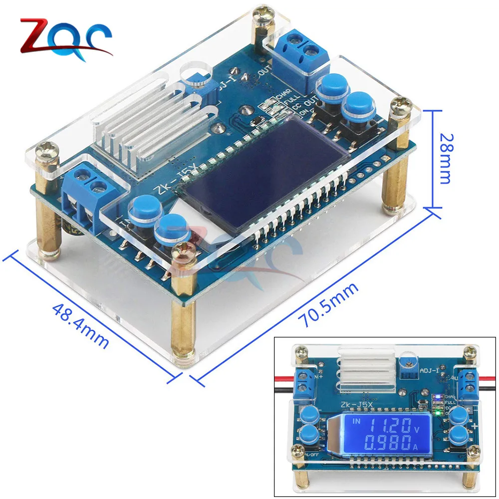 DC DC Step Down DC 6.5 -36V to 1.2-32V 5A CC/CV LCD Digital Display Adjustable Buck Power Supply Voltage Regulator with Case