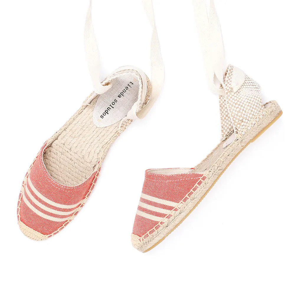 2021 sandali Casual che vendono vera canapa T-strap Flat con Open Sapato Feminino Sapatos Mulher scarpe espadrillas da donna