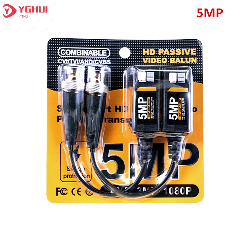 

5MP Passive HD Video Balun BNC Coax CCTV Twisted Pair For AHD/HD-CVI/TVI/CVBS Camera