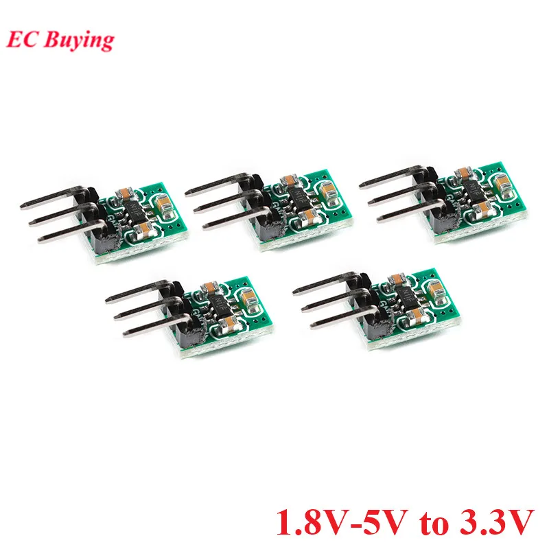 5PCS/1PC Mini DC-DC Automatic Buck Boost Power Module 1.8V 3V 3.7V 5V to 3.3V Step Down/Up Low Noise Regulated Charge Pump