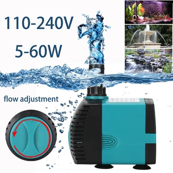 Acquario Sommergibile Pompa Acqua 3-60W Fontana Filtro Stagno Dei Pesci Silenzioso Pompa Acqua Serbatoio Fontana Laterale Pompa di Aspirazione EU US UK Spina