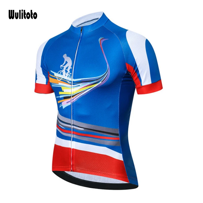 WULITOTO Mountain Bike Short Sleeve Cycling Jersey Breathable Bicycle Top Shirt For Men