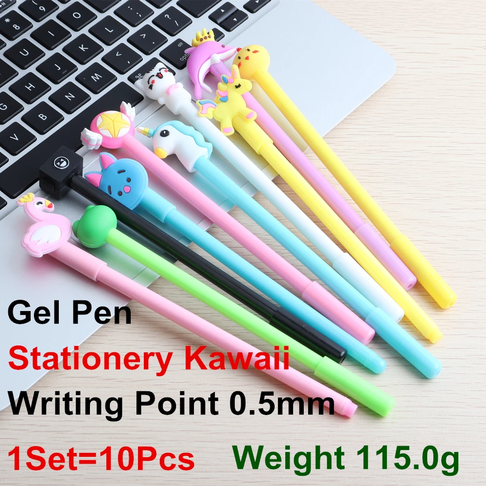 10Pcs/Set Gel Pen Unicorn Pen Stationery Kawaii School Supplies Gel Ink Pen School Stationery Office Suppliers Pen Kids Gifts